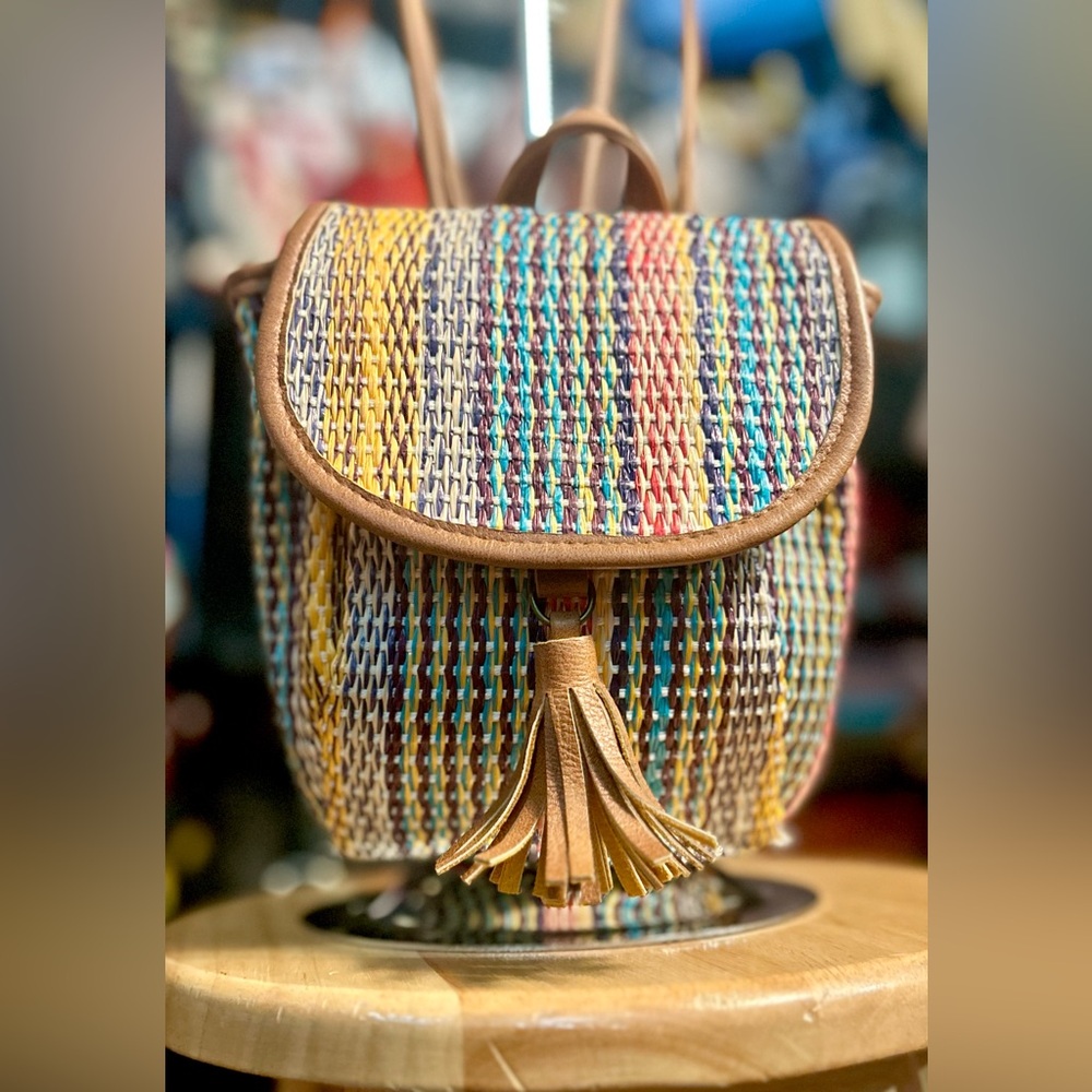 Rainbow Weave Mini Backpack